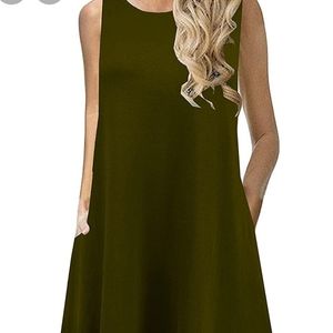 Summer Casual Tshirt Dresses for Women Solid Swing Sun Dress